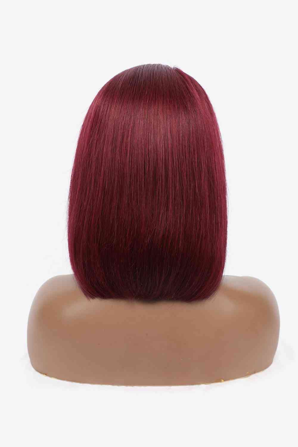 12" 155g #99J Lace Front Wigs Human Hair 150% Density