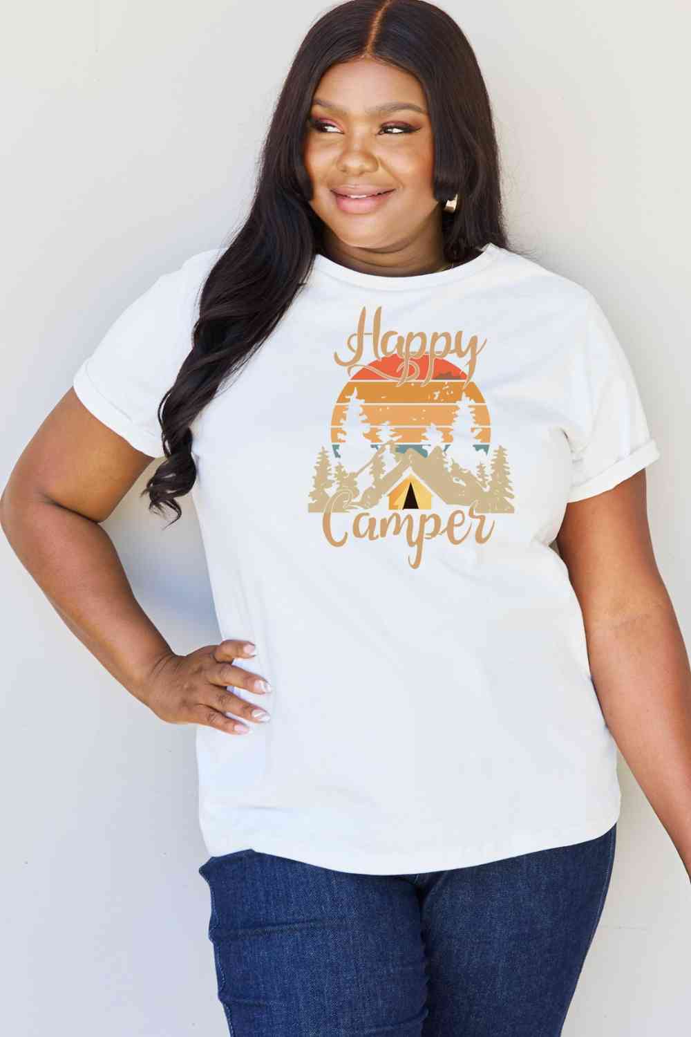 Simply Love Full Size HAPPY CAMPER Graphic T-Shirt