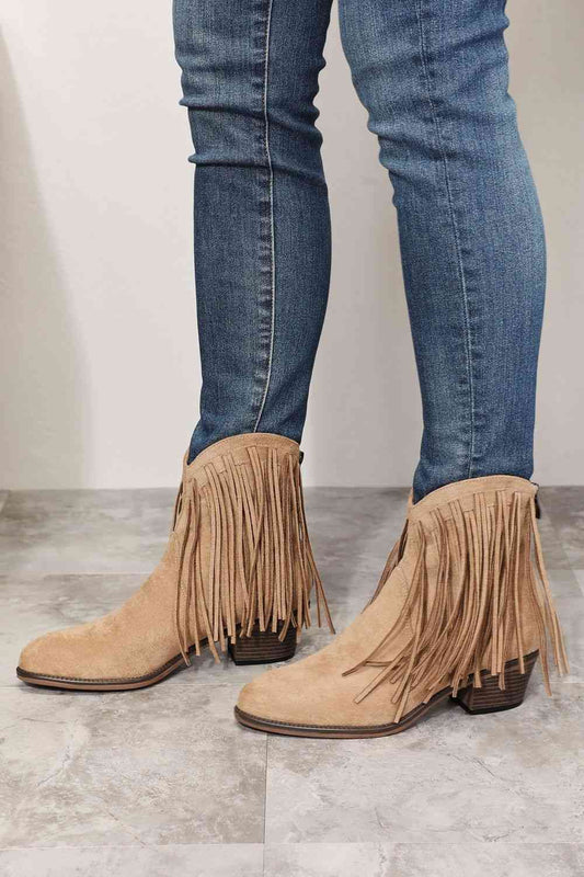 Women's Fringe Cowboy Western Ankle Boots