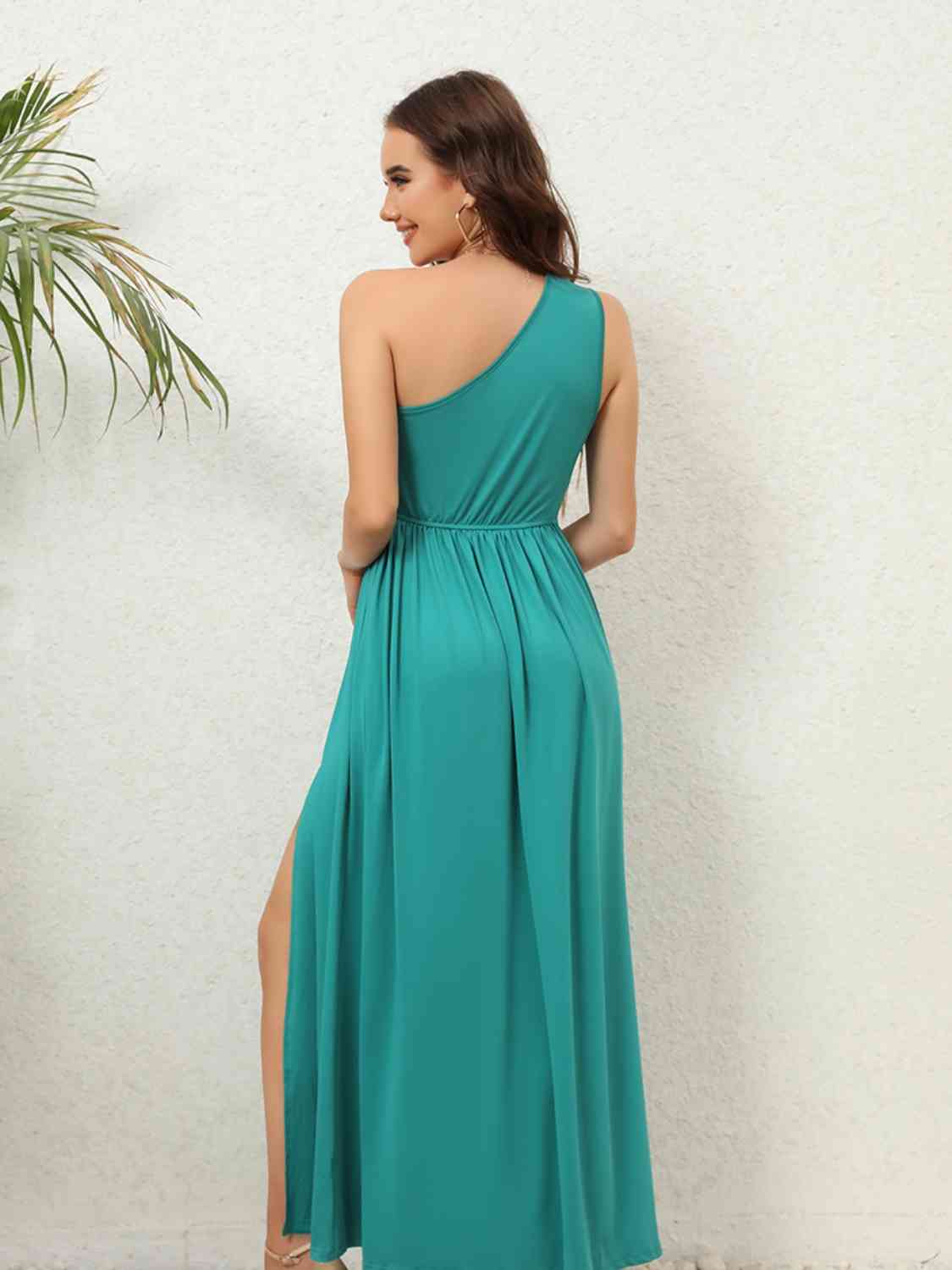 Cutout One-Shoulder Split Maxi Dress