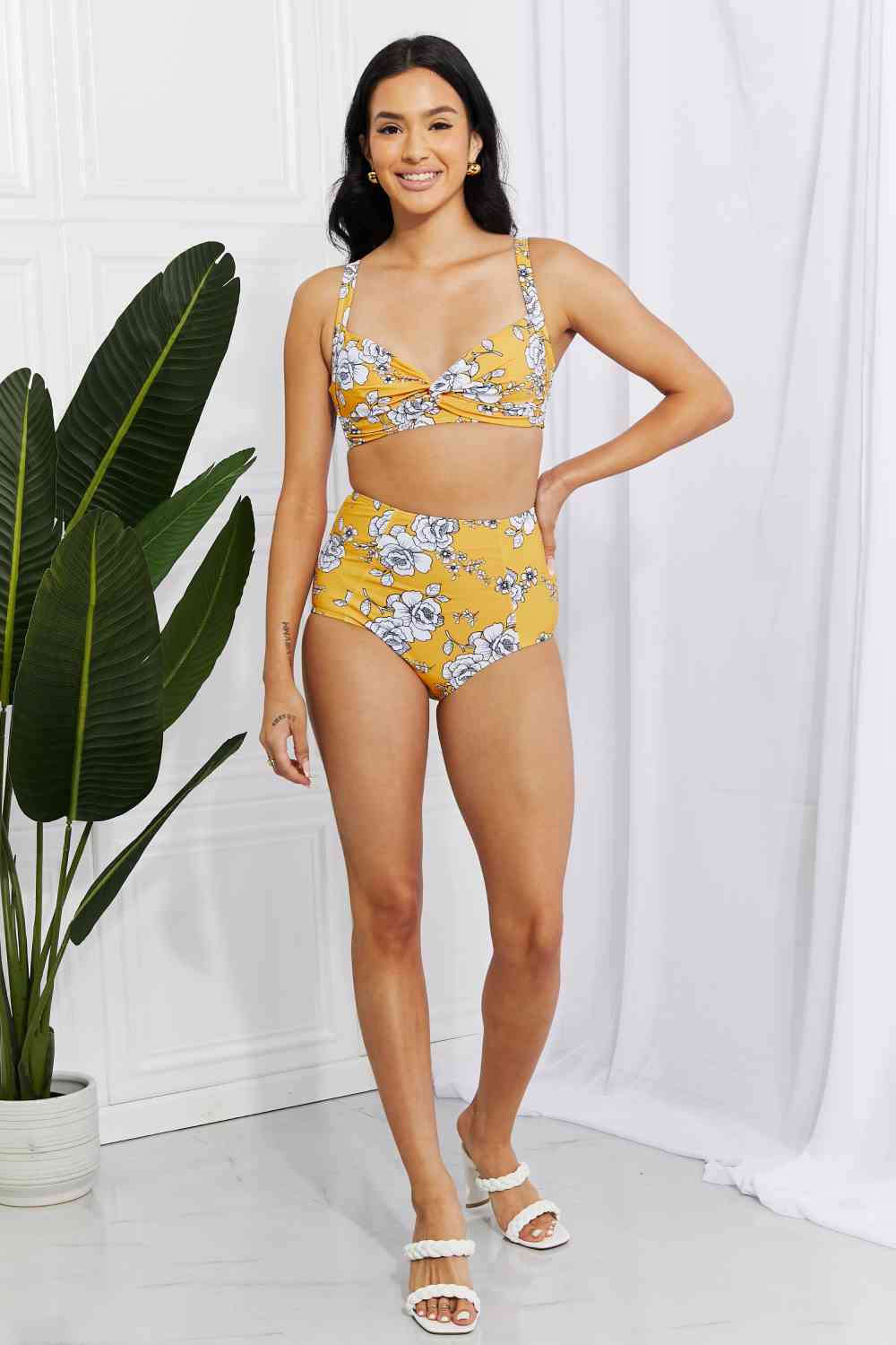 Take A Dip Twist High-Rise Bikini in Mustard