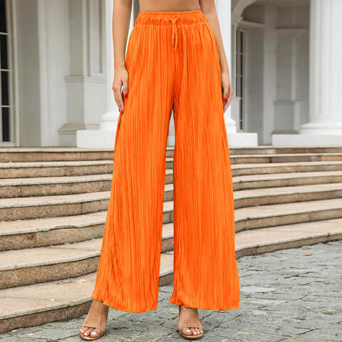 Drawstring Wide Leg Pants