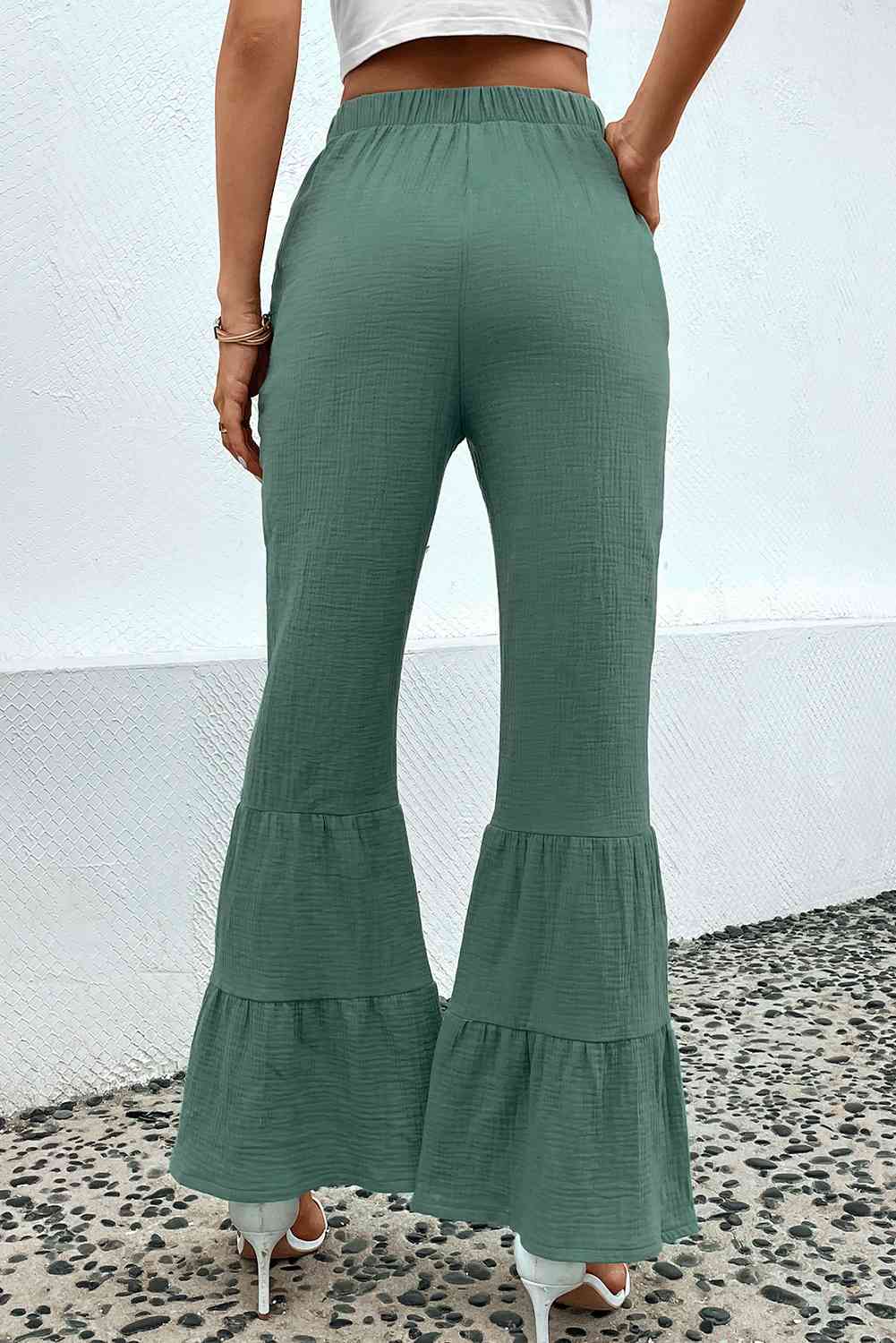 Long Flare Pants with Pocket