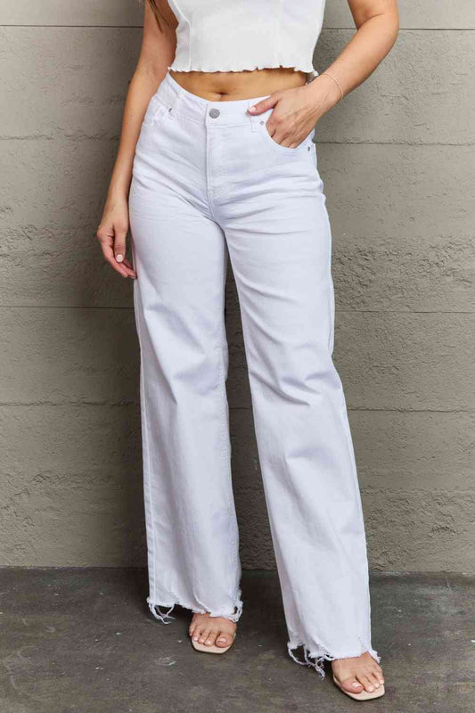 Raelene High Waist Wide Leg Jeans in White