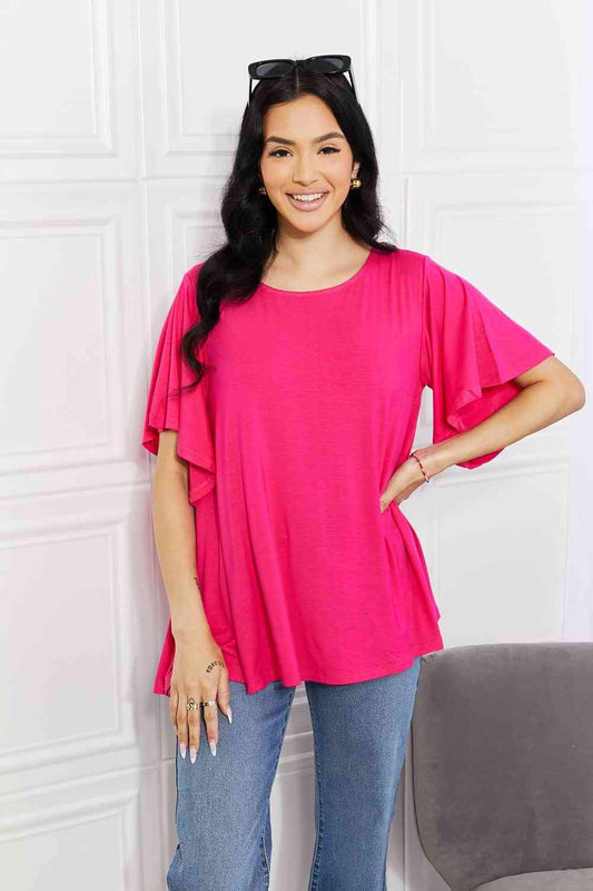 More Than Words Flutter Sleeve Top