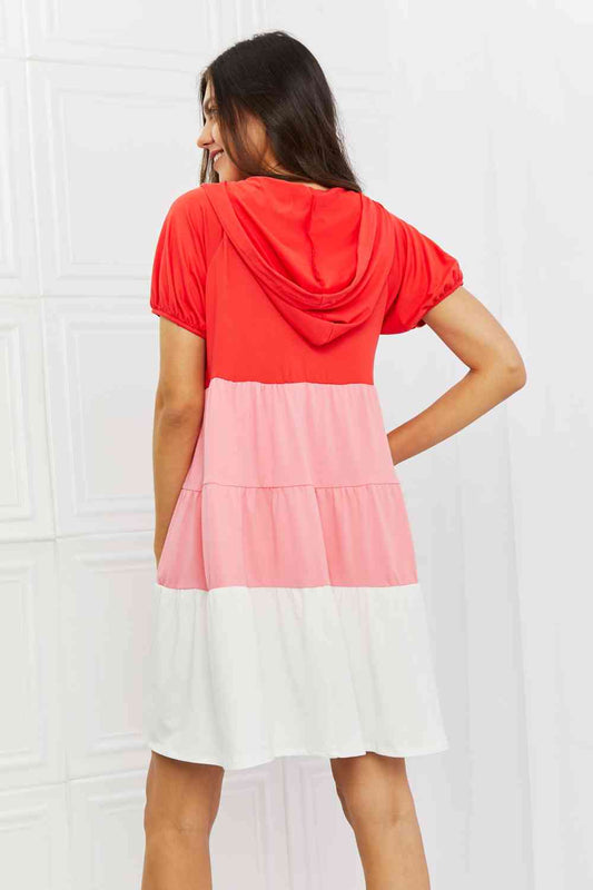 My Only Wish Color Blocked Hooded Dress