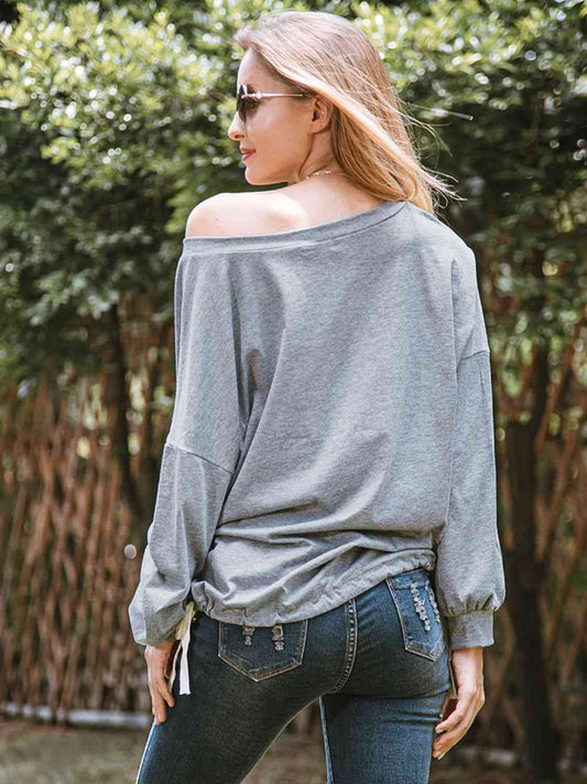 Round Neck Dropped Shoulder Top