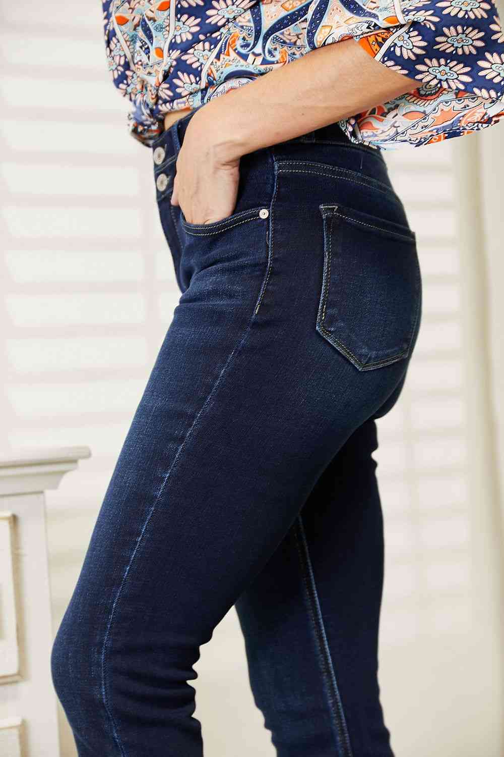 High Rise Wide Waistband Bootcut Jeans