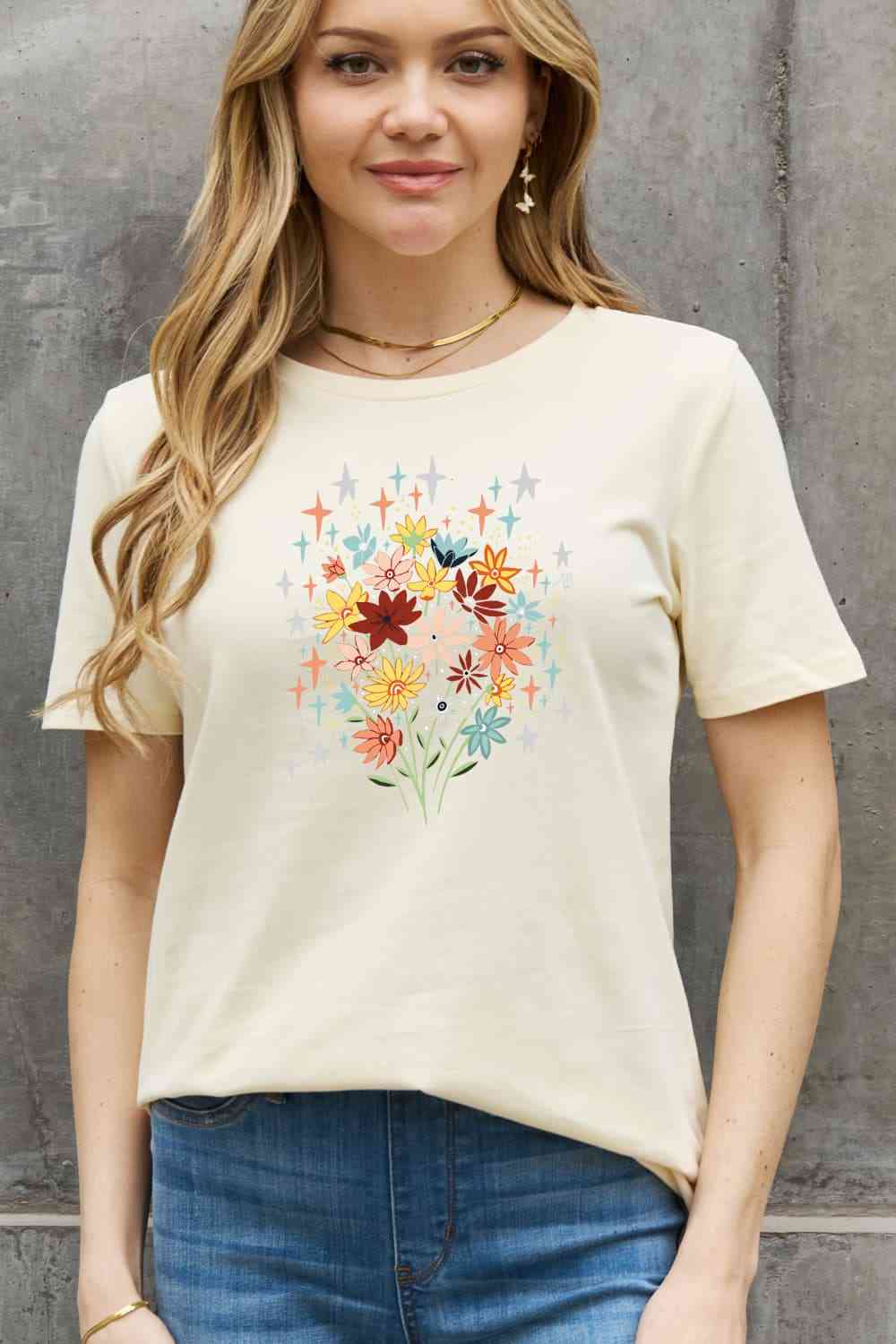 Simply Love Full Size Floral Graphic Cotton Tee