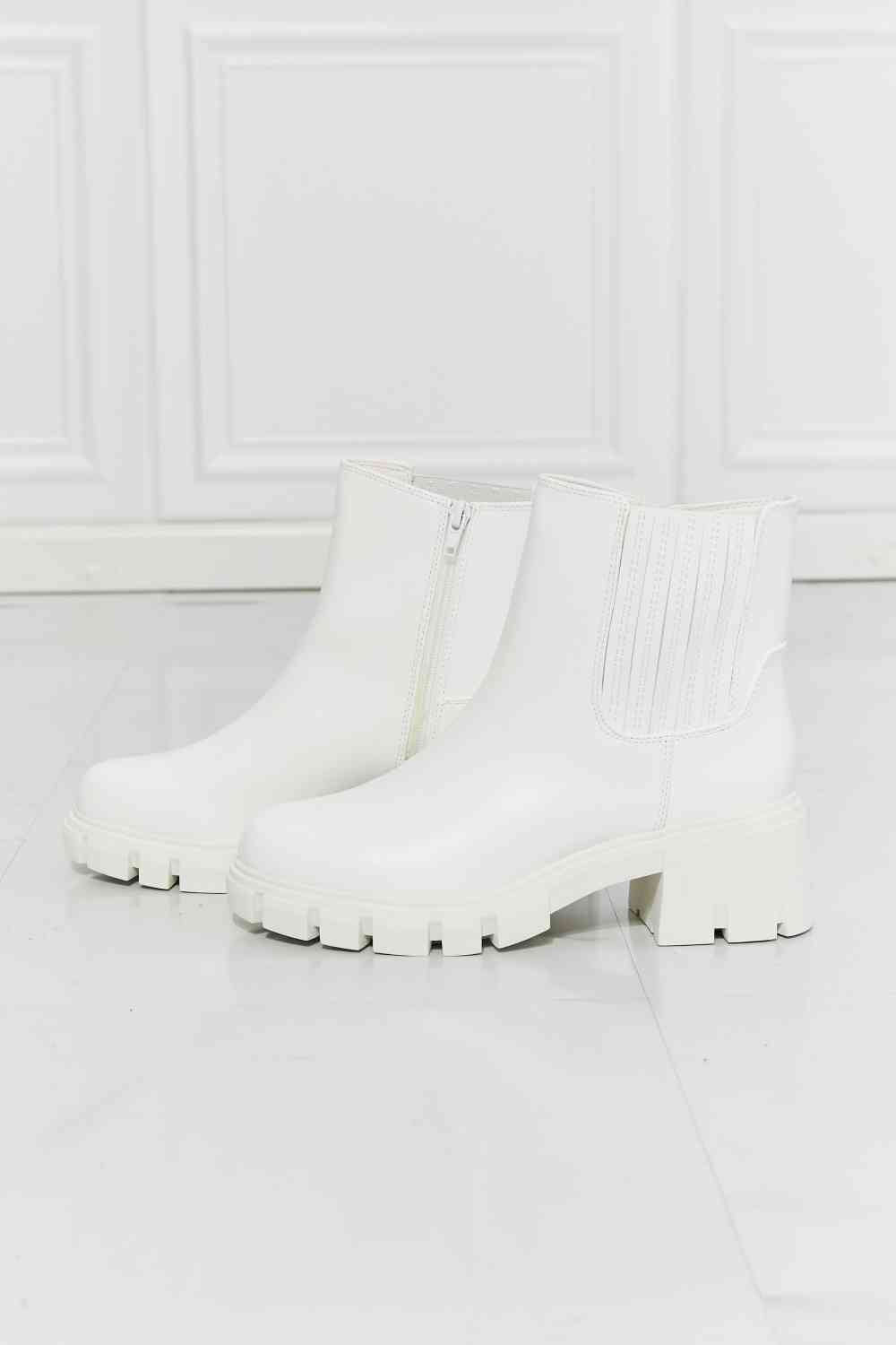 What It Takes Lug Sole Chelsea Boots in White