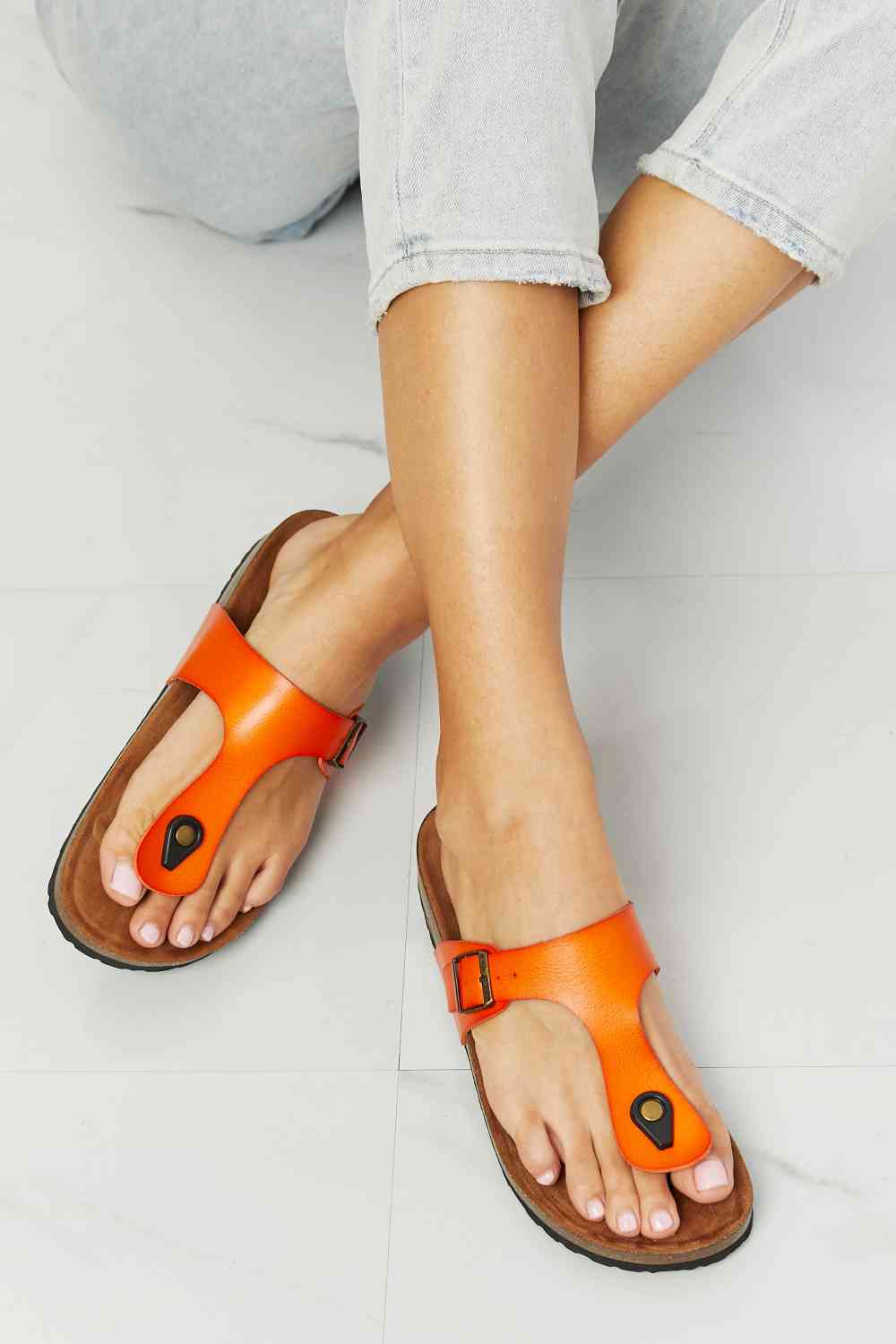 Drift Away T-Strap Flip-Flop in Orange