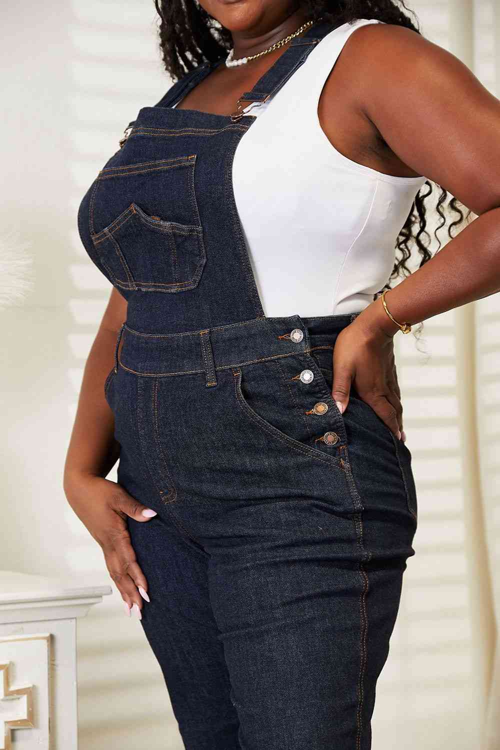 High Waist Classic Denim Overalls