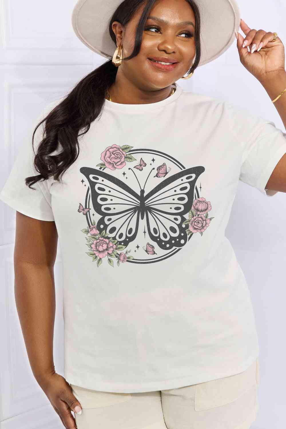 Simply Love Simply Love Full Size Butterfly Graphic Cotton Tee