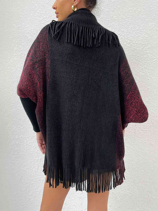 Fringe Detail Long Sleeve Cardigan