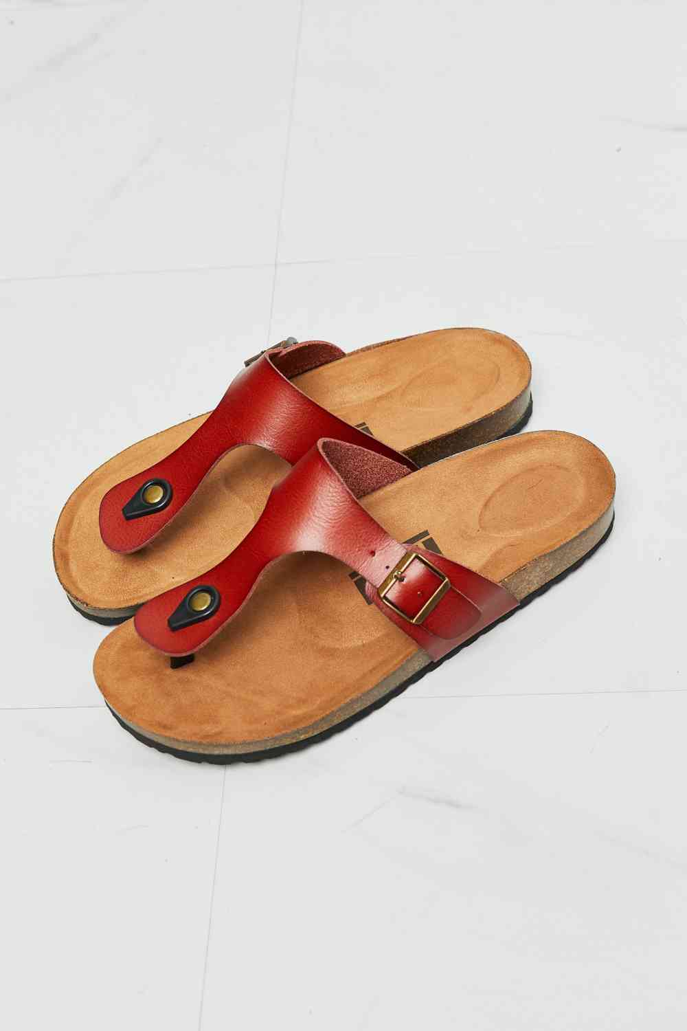 Drift Away T-Strap Flip-Flop in Red