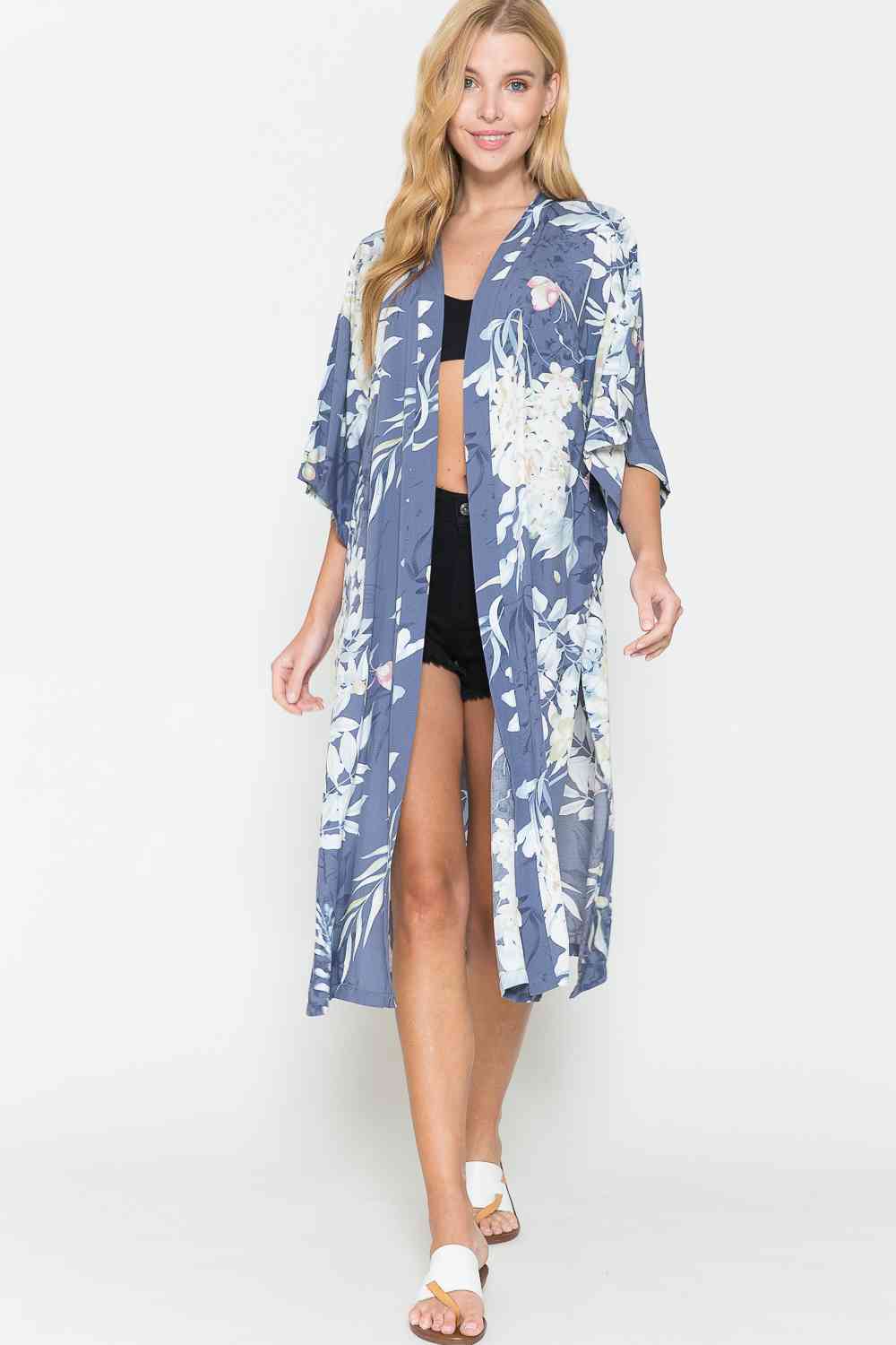 Botanical Print Split Cover Up