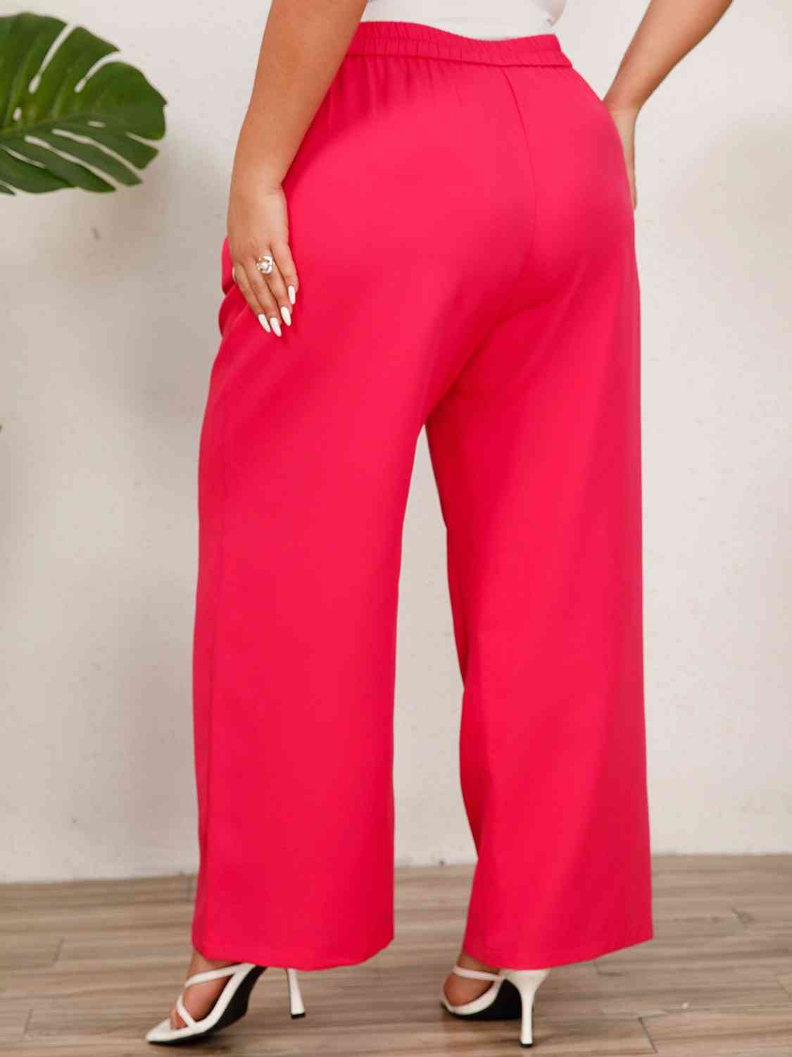 Plus Size Wide Leg Pants with Pockets