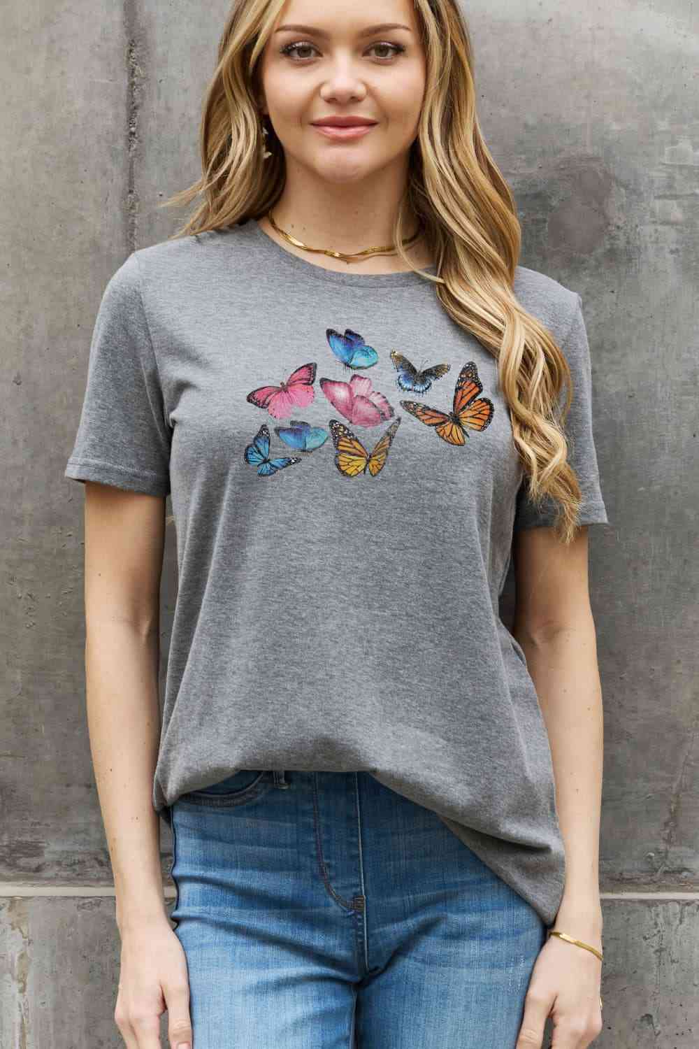 Simply Love Full Size Butterfly Graphic Cotton Tee