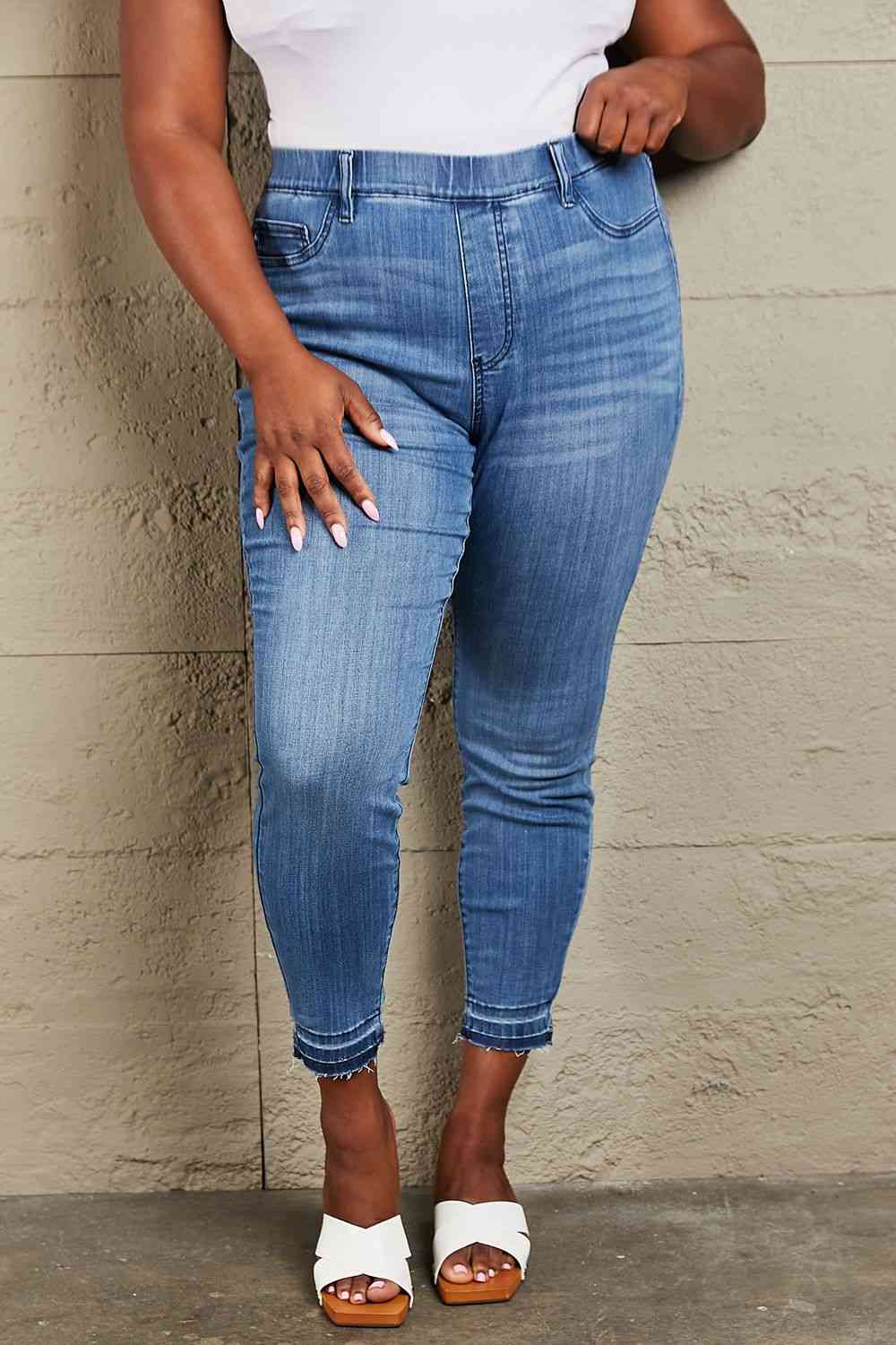 Janavie High Waisted Pull On Skinny Jeans