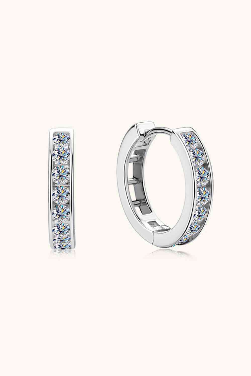 Moissanite 925 Sterling Silver Huggie Earrings