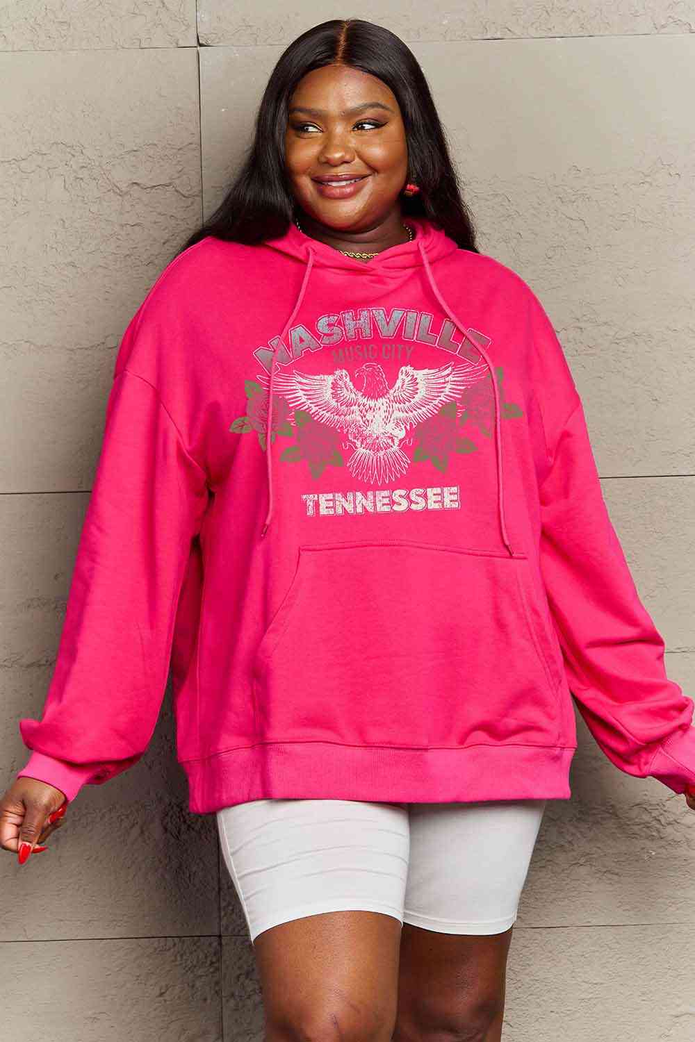 Simply Love Full Size NASHVILLE TENNESSEE Graphic Hoodie