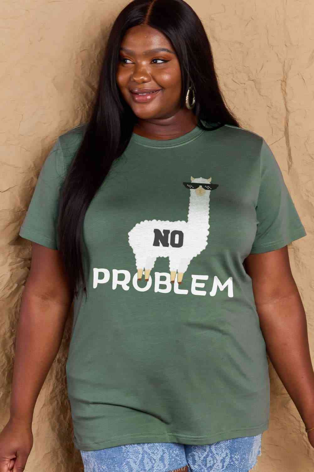 Simply Love Full Size NO PROBLEM Graphic Cotton Tee