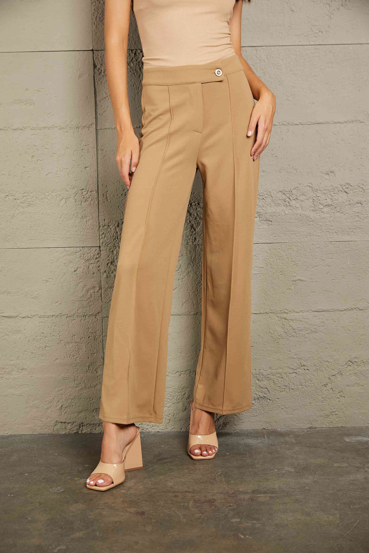 Double Take Center Seam Straight Leg Pants