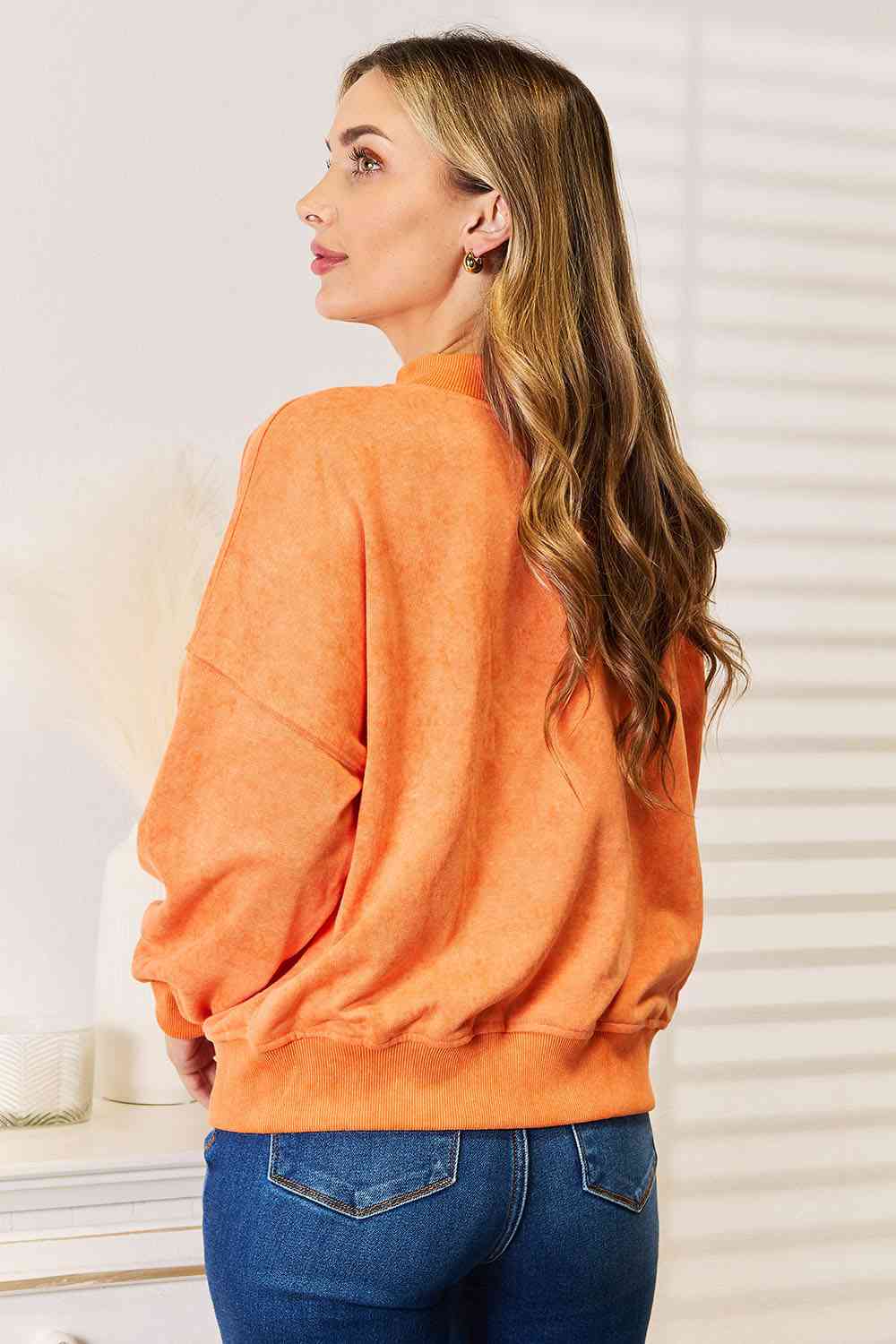 Round Neck Dropped Shoulder Sweatshirt