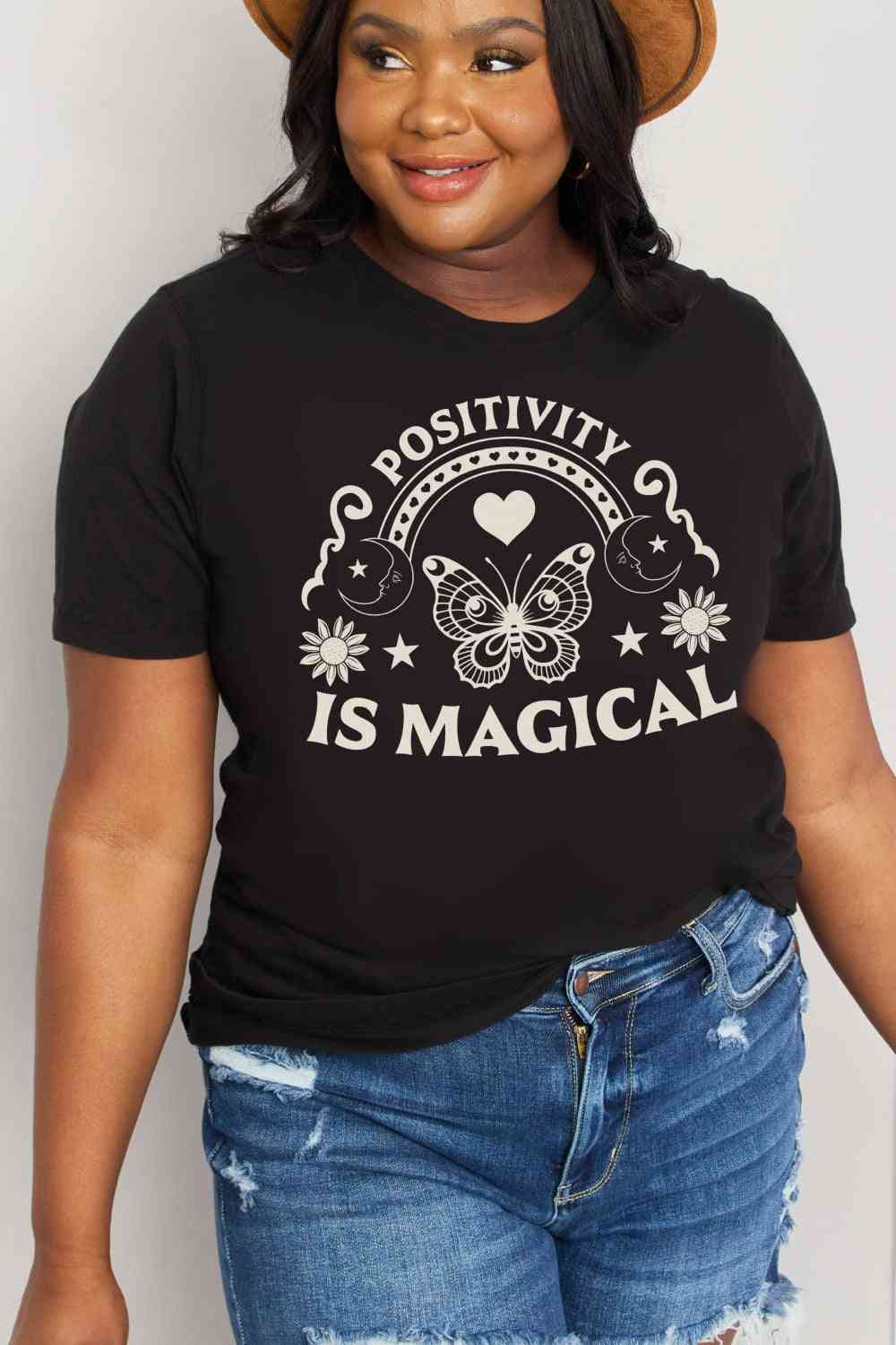 Simply Love Simply Love Full Size POSITIVITY IS MAGICAL Graphic Cotton Tee