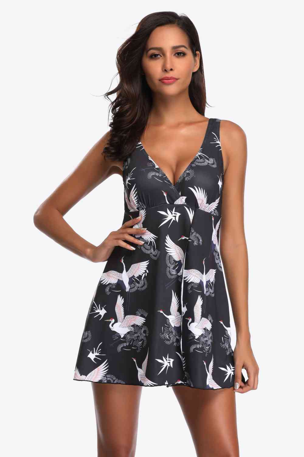 Full Size Animal Print Swim Dress